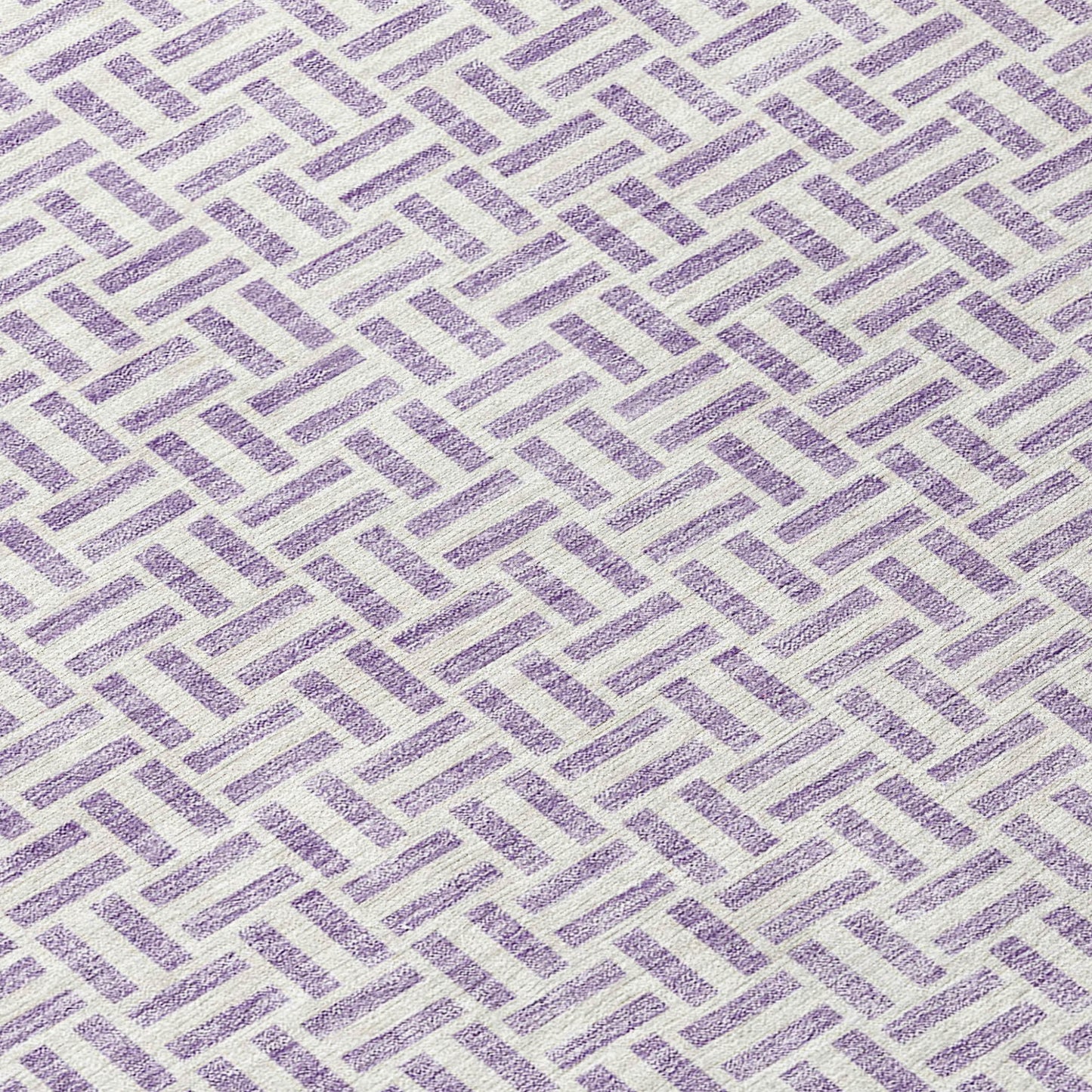 8' Lavender And Silver Round Geometric Washable Indoor Outdoor Area Rug-7